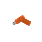 Memoria USB con corpo soft-touch e clip metallica rotante brillante color arancione prima vista
