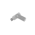 Memoria USB con corpo soft-touch e clip metallica rotante brillante color argento prima vista