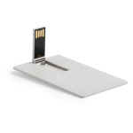 Tessera USB realizzata in paglia di frumento extrapiatta e pieghevole color grigio chiaro jensato seconda vista