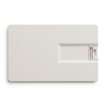 Tessera USB realizzata in paglia di frumento extrapiatta e pieghevole color grigio chiaro jensato