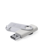 Memoria USB in paglia di frumento con clip metallica rotante vista area di stampa