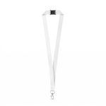 Lanyard in poliestere per sublimazione con chiusura di sicurezza color bianco
