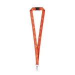 Lanyard in poliestere per sublimazione con chiusura di sicurezza color bianco
