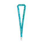 Lanyard in poliestere prodotto in UE per sublimazione con moschettone color bianco