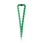 Lanyard in poliestere riciclato con chiusura di sicurezza e moschettone color bianco