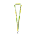 Lanyard in RPET prodotto nell’UE con moschettone a grilletto color bianco prima vista