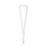 Lanyard in RPET prodotto nell’UE con moschettone a grilletto color bianco