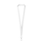 Lanyard in poliestere per sublimazione con moschettone ovale color bianco
