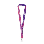 Lanyard in poliestere per sublimazione con moschettone ovale color bianco