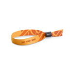 Braccialetto lanyard in poliestere prodotto nell’UE con chiusura di sicurezza color bianco