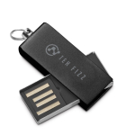Memoria USB in alluminio di dimensioni mini con formato rotante color nero immagine con logo 4
