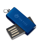Memoria USB in alluminio di dimensioni mini con formato rotante color blu reale immagine con logo 4