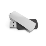 Memoria USB realizzata in plastica con clip in alluminio rotante color nero