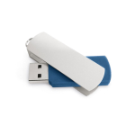 Memoria USB realizzata in plastica con clip in alluminio rotante color blu
