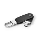 USB realizzato in PU con moschettone metallico incluso color nero terza vista