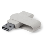 Memoria USB in paglia di frumento con scocca rotante protettiva color naturale prima vista