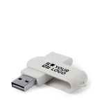 Memoria USB in paglia di frumento con scocca rotante protettiva vista area di stampa