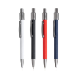 Penna a sfera in alluminio con finitura gommata, spinner e inchiostro blu vue avec plusieurs couleurs