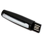 Penna USB 2.0 su misura in metallo con clip e inchiostro nero color nero