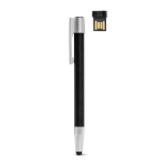 Penna USB su misura in alluminio con gommino touch e inchiostro nero color nero
