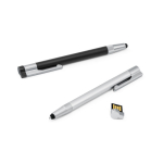 Penna USB su misura in alluminio con gommino touch e inchiostro nero color nero