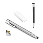Penna USB su misura in alluminio con gommino touch e inchiostro nero color nero con scatola