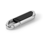 USB retrattile su misura in acciaio inossidabile con moschettone color nero