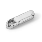 USB retrattile su misura in acciaio inossidabile con moschettone color bianco