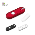 Memoria USB su misura con finitura gommata e bordi arrotondati color rosso con scatola
