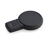 Memoria USB su misura con forma circolare e finitura gommata color nero