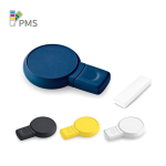 Memoria USB su misura con forma circolare e finitura gommata color blu con scatola