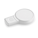 Memoria USB su misura con forma circolare e finitura gommata color bianco