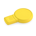 Memoria USB su misura con forma circolare e finitura gommata color giallo