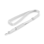 Lanyard USB su misura in poliestere con aggancio a un'estremità color bianco