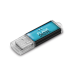 USB su misura con scocca in alluminio e cappuccio trasparente color nero