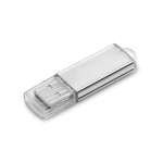 USB su misura con scocca in alluminio e cappuccio trasparente color argento brillante