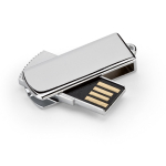 USB in metallo su misura retrattile disponibile in finitura cromata color argento