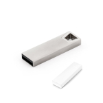 USB su misura in alluminio modello mini in color cromo satinato color argento brillante con scatola