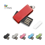 USB su misura in alluminio con clip rotante colorata color rosso con scatola