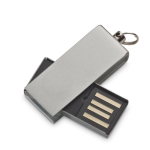 USB su misura in alluminio con clip rotante colorata color argento brillante