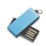 USB su misura in alluminio con clip rotante colorata color azzurro