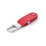 Memoria USB su misura in pelle PU con moschettone a gancio color rosso