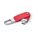 Memoria USB su misura in pelle PU con moschettone a gancio color rosso