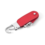 Memoria USB su misura in pelle PU con moschettone a gancio color rosso