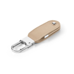 Memoria USB su misura in pelle PU con moschettone a gancio color beige