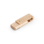 USB su misura in legno di acero retrattile e rotante color legno