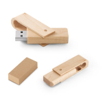 USB su misura in legno di acero retrattile e rotante color legno con scatola