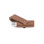 Memoria USB su misura rotante realizzata in legno di noce color legno scuro