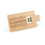 Tessera USB su misura in legno di bambù personalizzabile color naturale