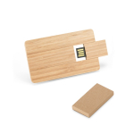 Tessera USB su misura in legno di bambù personalizzabile color naturale con scatola